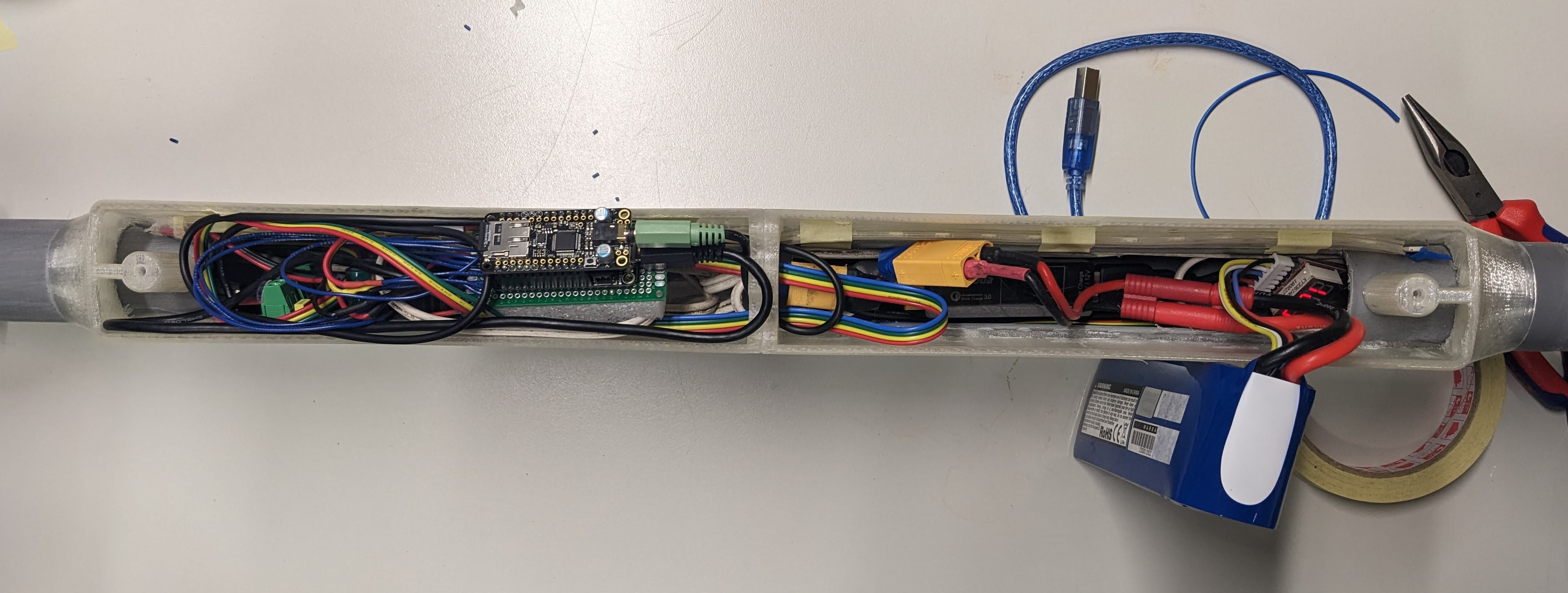 Every component fitted into the enclosure